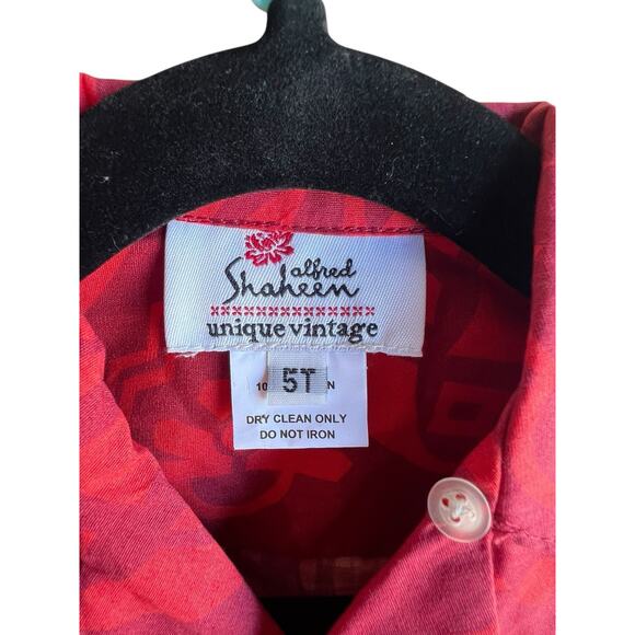 ALFRED SHAHEEN X UNIQUE VINTAGE BOYS RED HAWAIIAN TIKI SHIRTS Size 5T NEW - Picture 2 of 5
